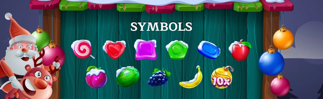 Sweet Bonanza Xmas Symbols Image.